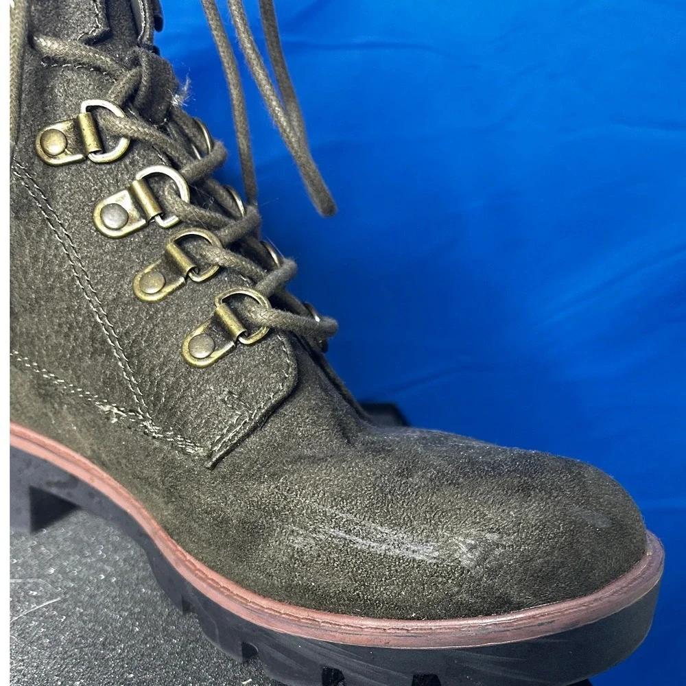 Cliffs White Mountain Olive Glendie Faux Fur Ankle Boots Sz 9 Hiking Granola Fur